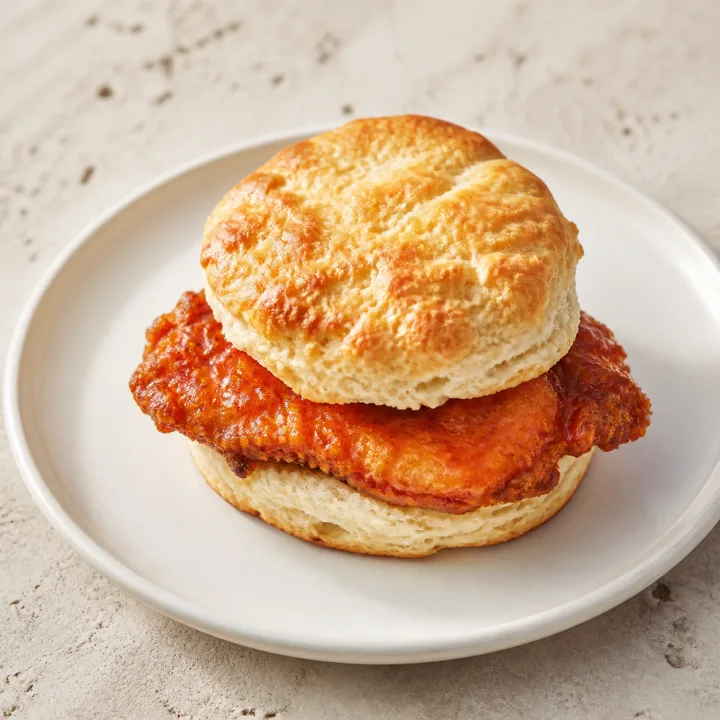Crispy masala chicken biscuit sandwich